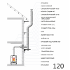 Дымоход Ø 120 диаметр с пожароизоляцией проход через стену