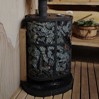 Дровяная печь для бани Ферингер Оптима в кожухе «Сетка» до 28 м³