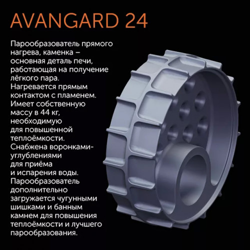 Печь AVANGARD ЗК 25 (П2) Ураган в сетке Тюльпан