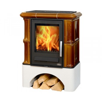 Кафельная печь-камин ABX Bavaria K (прямой цоколь) с теплообменником (6,9 кВт в воду)