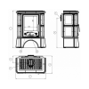 Кафельная печь-камин ABX Bavaria L (кафельный цоколь, чугунная вставка)
