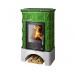 Кафельная печь-камин ABX Britania KPI (белый цоколь, вставка комбо, допуск воздуха извне)