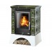 Кафельная печь-камин ABX Helvetia KPI (белый цоколь, вставка комбо, допуск воздуха извне)