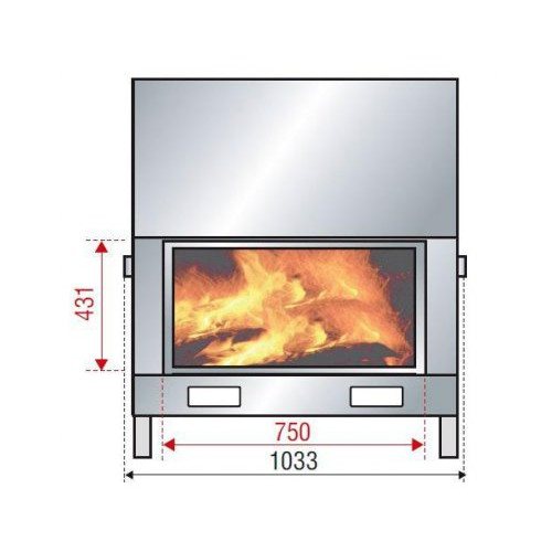 Каминная топка Axis H 1000 simple face WS Black BN1