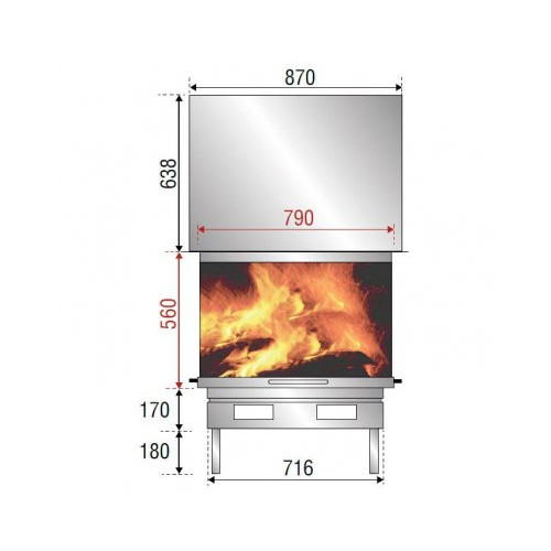 Каминная топка Axis F 900 3 glasses