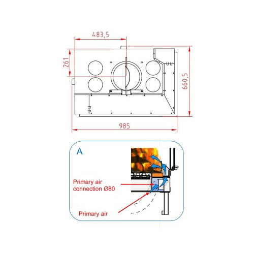 Каминная топка Axis F 900 right lateral glass