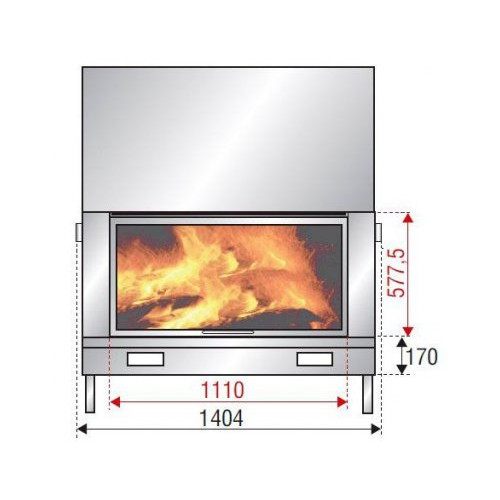 Каминная топка Axis H 1400 simple face WS Black