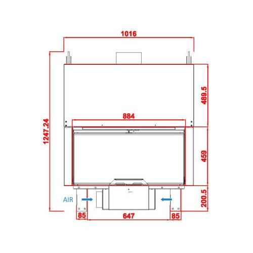 Каминная топка Axis KW 100 double face