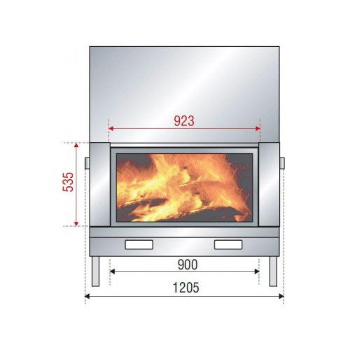 Каминная топка Axis H 1200 double face WS Black