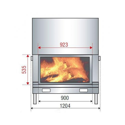 Каминная топка Axis H 1200 simple face WS Black BN2