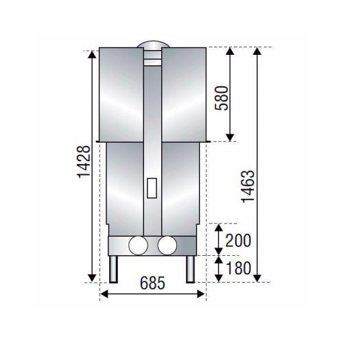 Каминная топка Axis H 1600 double face XXL WS Black BN2