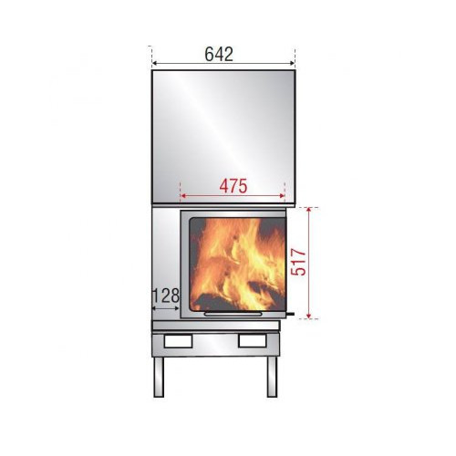 Каминная топка Axis H 1200 left lateral glass BN2