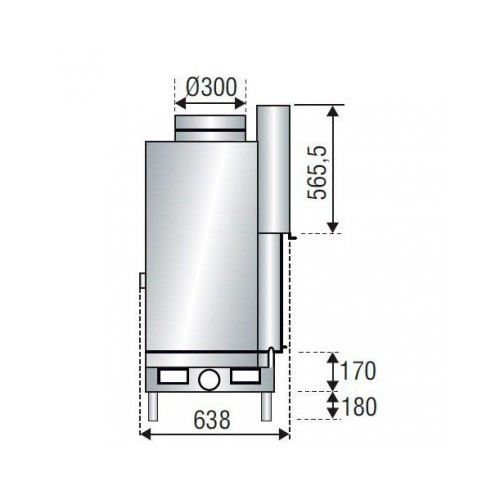 Каминная топка Axis H 1600 simple face WS Black