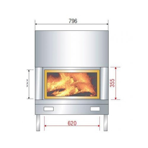 Каминная топка Axis H 800 simple face WS Black