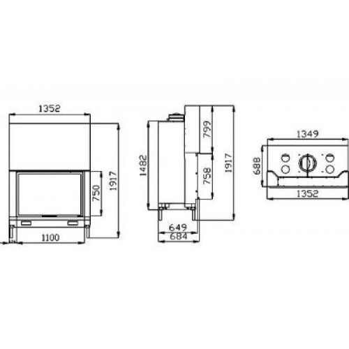 Каминная топка Axis AX-F 1400 PC-N RT