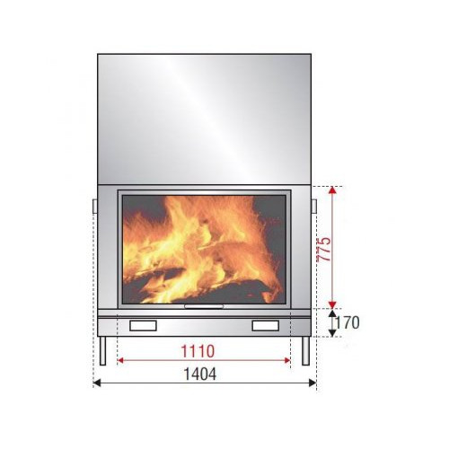Каминная топка Axis F 1400 simple face