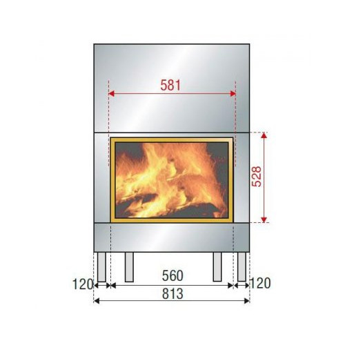 Каминная топка Axis F 800 simple face WS Black BG1