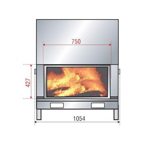 Каминная топка Axis H 1000 double face WS Black BN1