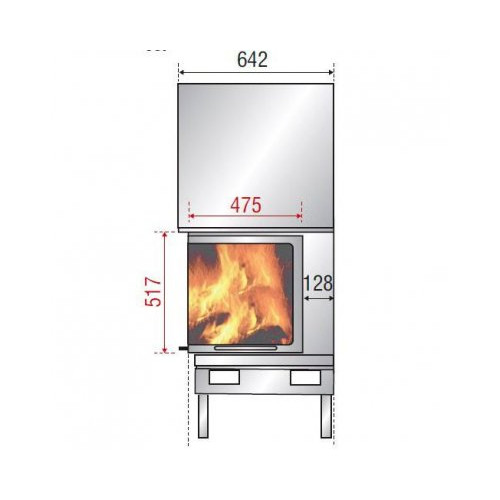 Каминная топка Axis H 1200 right lateral glass BG2