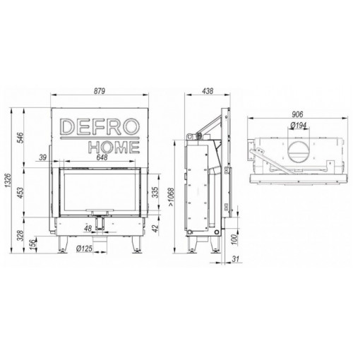 Топка DEFRO HOME IMPULS ME G, 10кВт, 726/419мм, гильотина