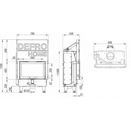 Топка DEFRO HOME IMPULS SM G, 8кВт, 626/419мм, гильотина