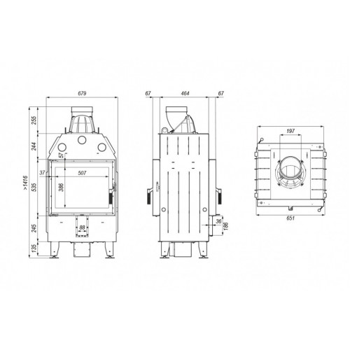 Топка DEFRO HOME INTRA SM T, 10кВт, 651/535мм, туннель