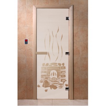 Дверь Банька сатин  с рисунком