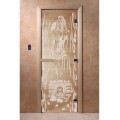 Дверь Горячий пар прозрачная  с рисунком