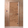 Дверь Китай бронза матовая  с рисунком