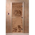Дверь Лебединое озеро бронза матовая  с рисунком