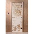 Дверь Лебединое озеро сатин с рисунком