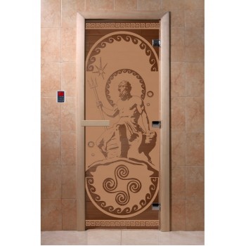 Дверь Посейдон бронза матовая  с рисунком