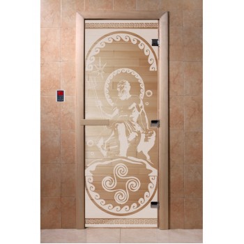 Дверь Посейдон прозрачная  с рисунком