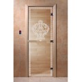 Дверь Версаче прозрачная  с рисунком