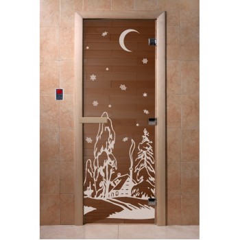 Дверь Зима бронза  с рисунком