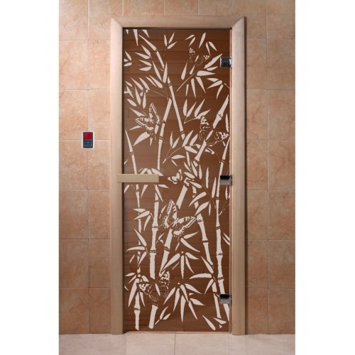 Дверь Бамбук и бабочки бронза