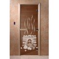 Дверь Банька бронза  с рисунком
