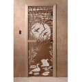 Дверь Лебединое озеро бронза  с рисунком