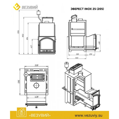 Печь для бани Эверест INOX 25 (205) под обкладку (AISI 430)