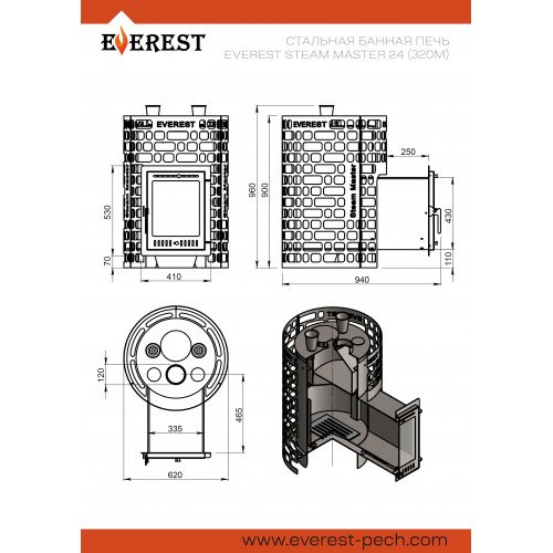 Печь Эверест "Steam Master" 24 (320М)