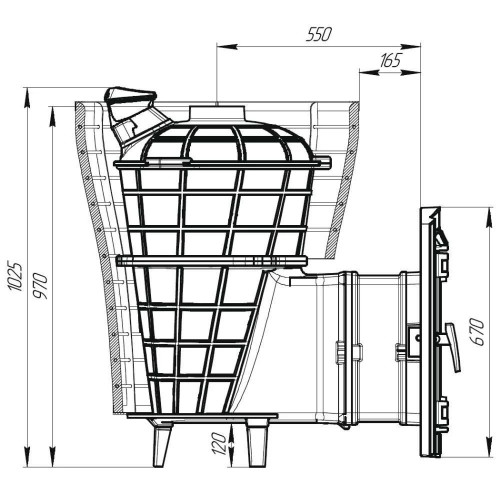 Банная печь Атмосфера V с сеткой нержавейкой до 40 м³
