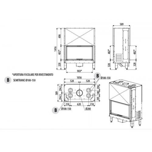 Каминная топка MCZ Plasma В95 тоннельная