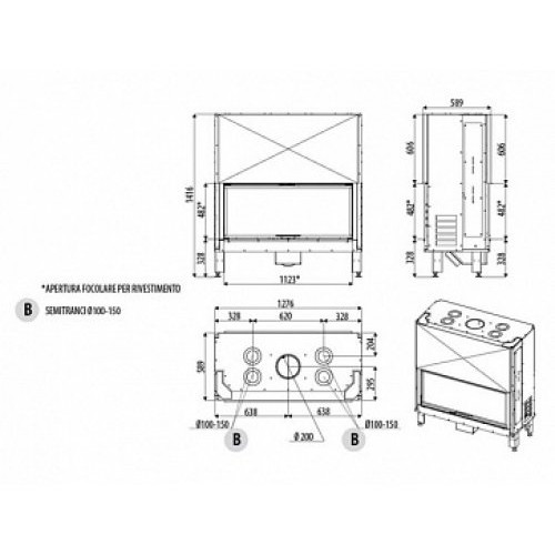 Каминная топка MCZ Plasma 115  прямое стекло