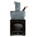 Премиальная банная печь Сибирь-25 ЗК (дверка 545х545) в облицовке Президент талькомагнезит