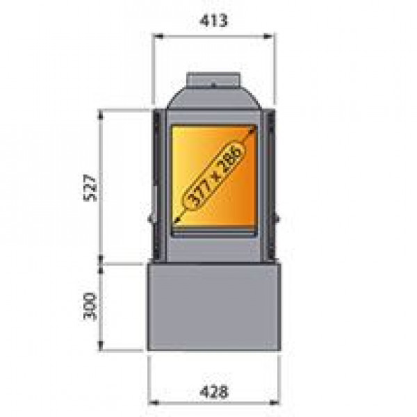 Печь LCI 5 GDFs Stove, двусторонняя, стекло справа (Liseo Castiron)
