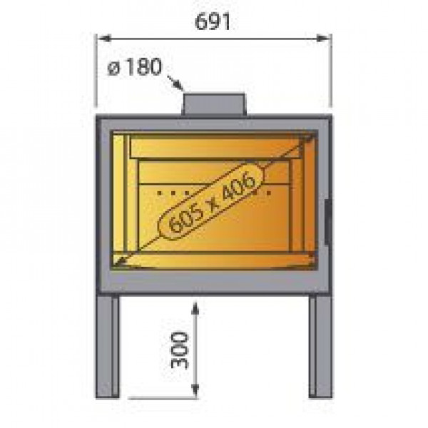 Печь LCI 7 GFL Stove, стекло слева (Liseo Castiron)