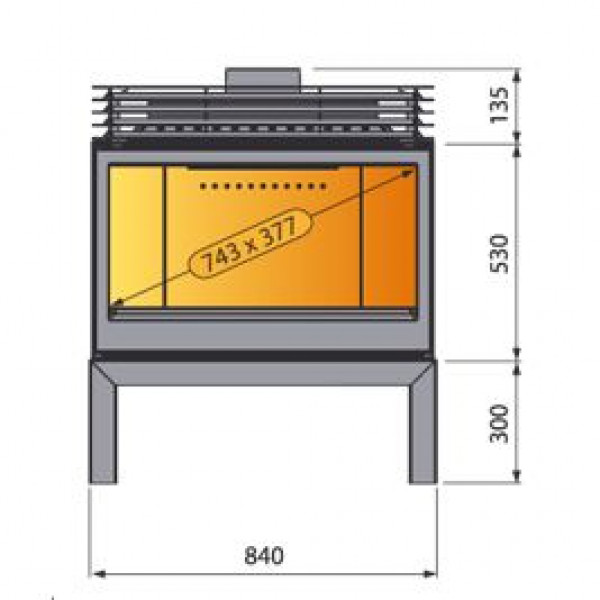 Печь LCI 9 GFR Stove, стекло справа (Liseo Castiron)