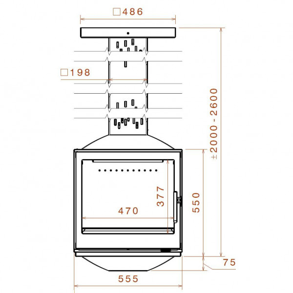 Камин Liseo LCI 5 SKY G4, H=2.6