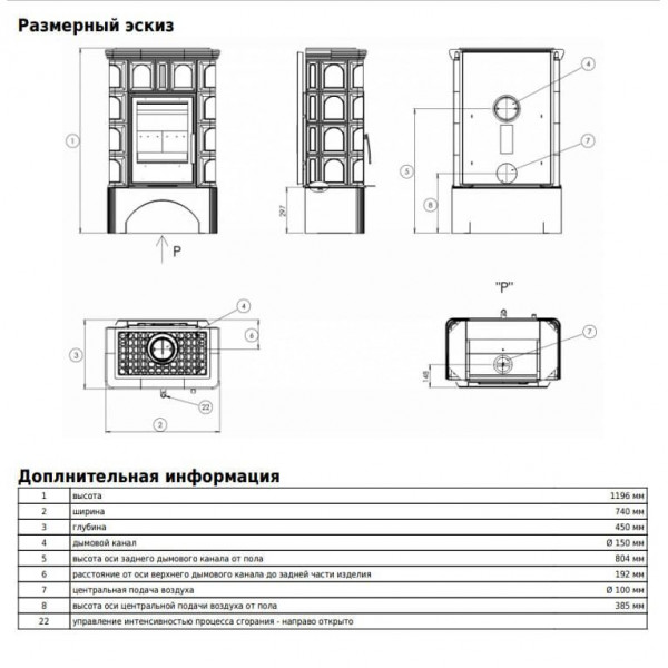Печь камин ABX Bavaria KI кафельная белый цоколь зеленая
