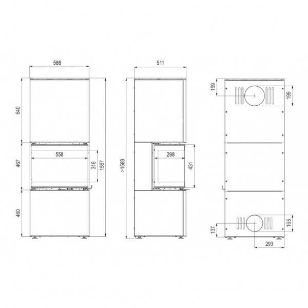 Печь камин DEFRO HOME INTRA XSM C VER COMPACT 1, 8 кВт золотая сталь